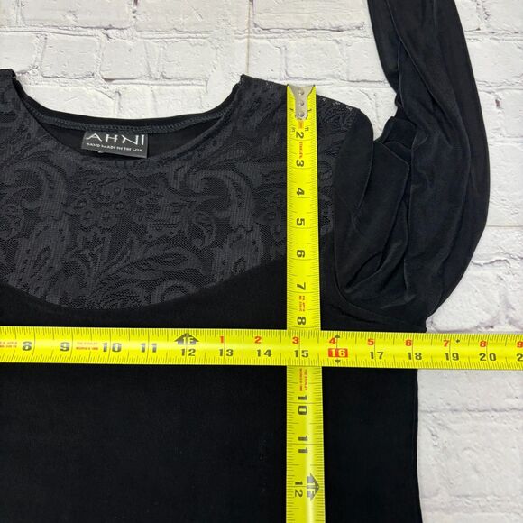 AHNI Women Long Sleeve Blouse Top Shirt Size 1 Acetate Blend C056 -20 - Picture 3 of 16